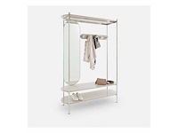 Staal en mdf metalen kleedkamer met spiegel - afbeelding 5 van  7