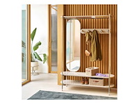 Staal en mdf metalen kleedkamer met spiegel - afbeelding 6 van  7