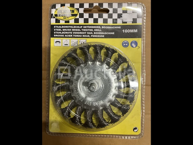 Staalborstel op stift 100mm - afbeelding 1 van  1