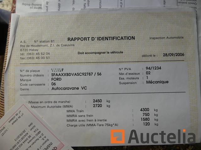 Stacaravan ford 120 dc (1995-vin:sfaaxxbdvasc92787) - afbeelding 20 van  34