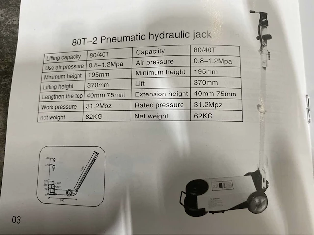Stahlgruppe 80 ton hydropneumatische krik - afbeelding 7 van  15