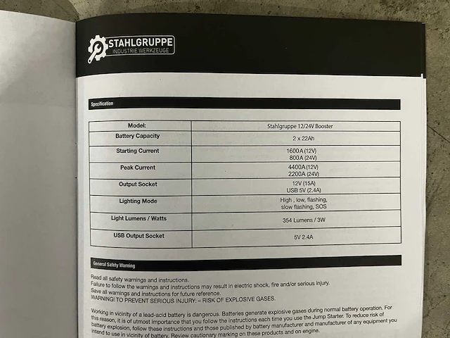 Stahlgruppe sg5000 startbooster - afbeelding 14 van  18