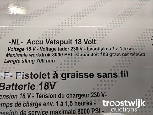 Stahlkaiser accu vetspuit 18 volts - afbeelding 9 van  10