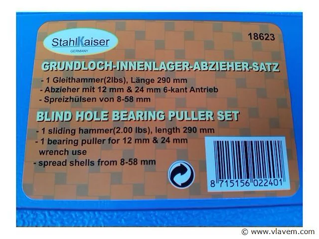 Stahlkaiser binnen en buitenlager trekkerset 10 delig - afbeelding 6 van  6