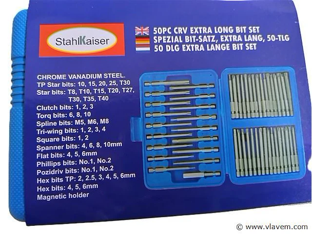 Stahlkaiser bitset 50 delig extra lang, profi - afbeelding 7 van  7