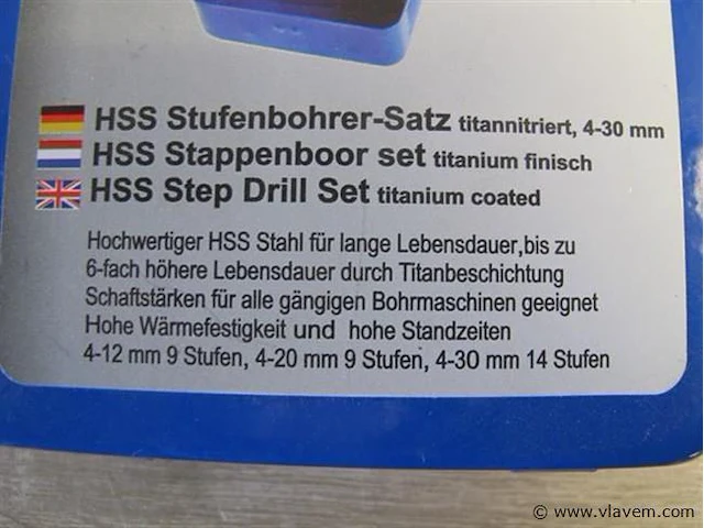 Stahlkaiser stappenborenset 3 delig 4-30mm - afbeelding 4 van  5
