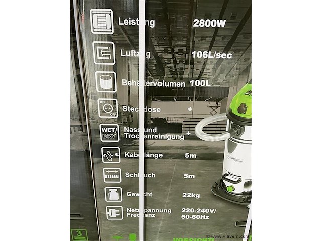 Stahlwerk stof en vloeistof zuiger 100 liter - afbeelding 2 van  4