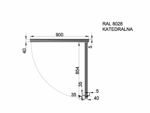 Stalen binnendeur gebogen stijl - kathedraalglas (ral 8028 - bruin) - afbeelding 7 van  15
