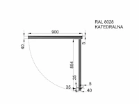 Stalen binnendeur gebogen stijl - kathedraalglas (ral 8028 - bruin) - afbeelding 7 van  15