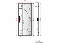 Stalen binnendeur gebogen stijl - kathedraalglas (ral 8028 - bruin) - afbeelding 6 van  15