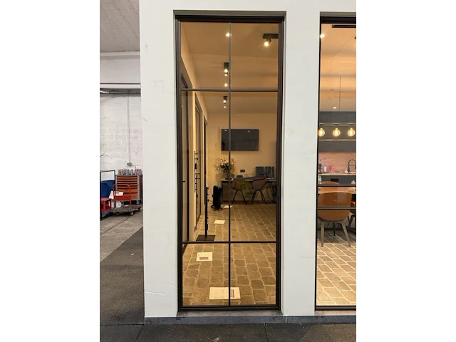 Stalen binnendeur met glaslatten - afbeelding 1 van  10