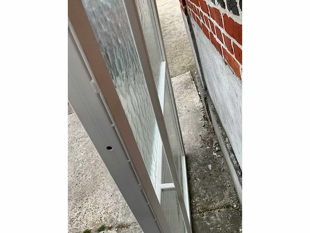 Stalen deur gepoederlakt - kathedraalglas - ral9016 - afbeelding 5 van  9