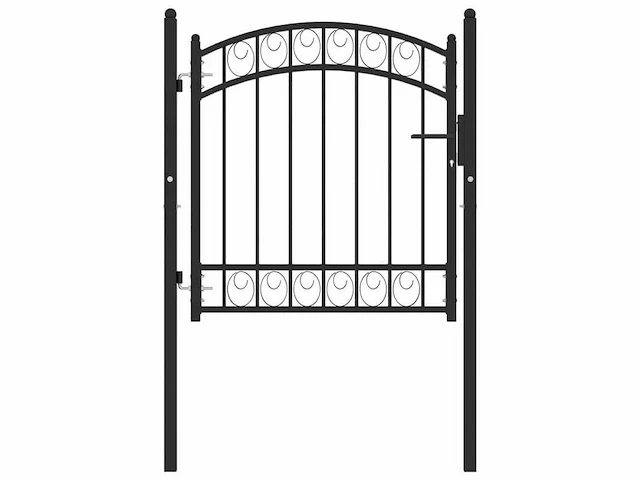 Stalen hekpoort - zwart - afbeelding 2 van  6
