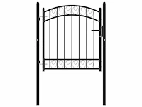 Stalen hekpoort - zwart - afbeelding 2 van  6