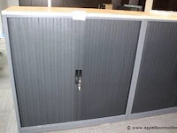 Stalen opbergkast vv jalouziedeuren, afm plm 120x45x120cm - afbeelding 1 van  1
