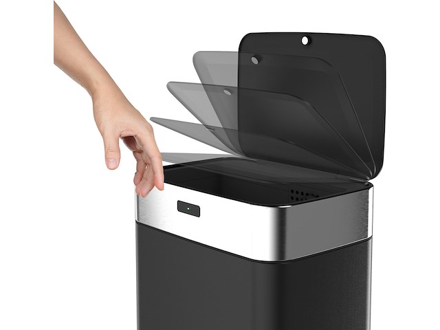Stangvollby gimo - sensor prullenbak - 25l - rvs - zwart - afbeelding 2 van  7