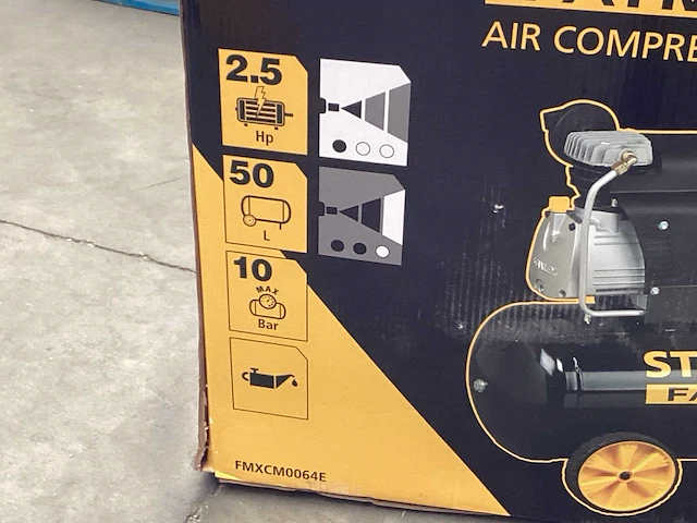 Stanley fatmax fmxcm0064e luchtcompressor 2 pk, 10 bar, 50 liter - afbeelding 2 van  5