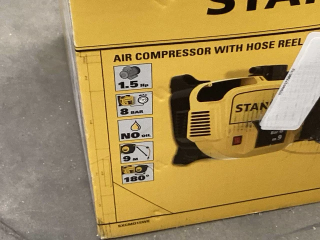 Stanley luchtcompressor 1,5 pk 10 bar, wandmontage - afbeelding 3 van  3