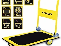 Stanley platformwagen - draagcapaciteit max. 150kg - opvouwbare plateauwagen - 73,5 x 47 x 83 cm - geel/zwart - afbeelding 1 van  4