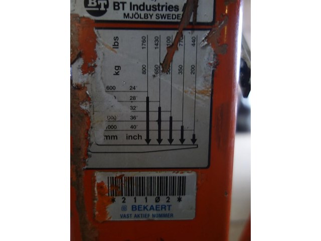 Stapelaar bt lifter hefhoogte 1,75m - afbeelding 4 van  4