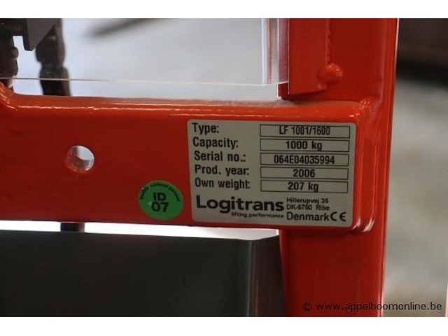 Stapelaar logitrans lf1001/1600, bj 2006, cap 1000kg - afbeelding 2 van  3