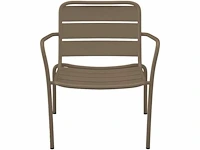 Stapelbare metalen onderstel fauteuil - taupe (x4) + gele tuinstoel (x2) - afbeelding 3 van  7