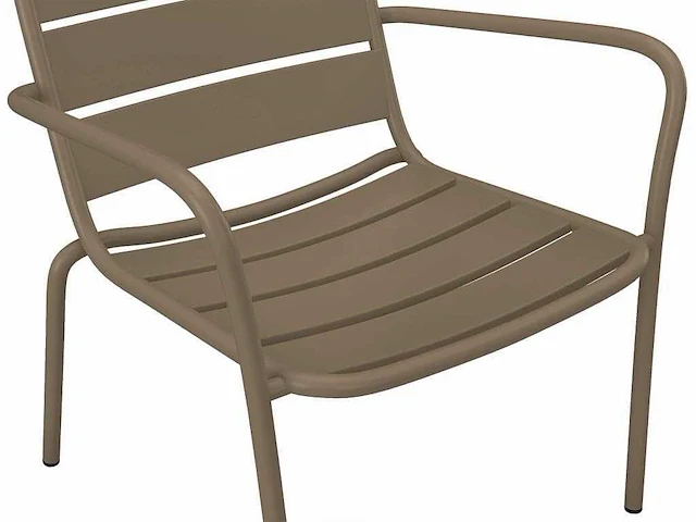 Stapelbare metalen onderstel fauteuil - taupe (x4) + gele tuinstoel (x2) - afbeelding 4 van  7