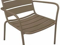 Stapelbare metalen onderstel fauteuil - taupe (x4) + gele tuinstoel (x2) - afbeelding 4 van  7