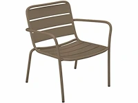 Stapelbare metalen onderstel fauteuil - taupe (x4) + gele tuinstoel (x2) - afbeelding 5 van  7