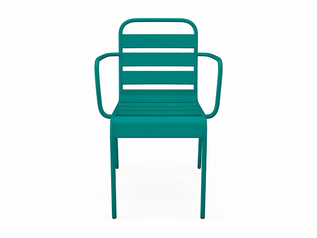 Stapelbare metalen tuinfauteuil - teal blue (x6) - afbeelding 4 van  7