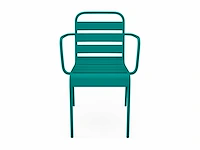 Stapelbare metalen tuinfauteuil - teal blue (x6) - afbeelding 4 van  7