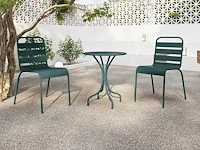 Stapelbare metalen tuinstoel - spar groen (x4) - afbeelding 1 van  5