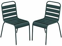Stapelbare metalen tuinstoel - spar groen (x4) - afbeelding 2 van  5