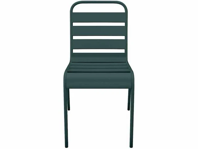 Stapelbare metalen tuinstoel - spar groen (x4) - afbeelding 4 van  5