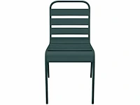 Stapelbare metalen tuinstoel - spar groen (x4) - afbeelding 4 van  5