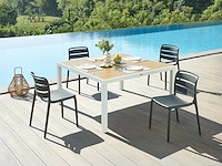 Stapelbare polypropyleen tuinstoelen - zwart (x6) - afbeelding 1 van  7