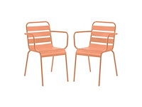 Stapelbare tuinfauteuils in aluminium en zwart geweven hars (x6) - afbeelding 2 van  2