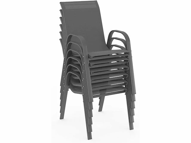 Stapelbare tuinstoel - antracietgrijs (x8) - afbeelding 2 van  5