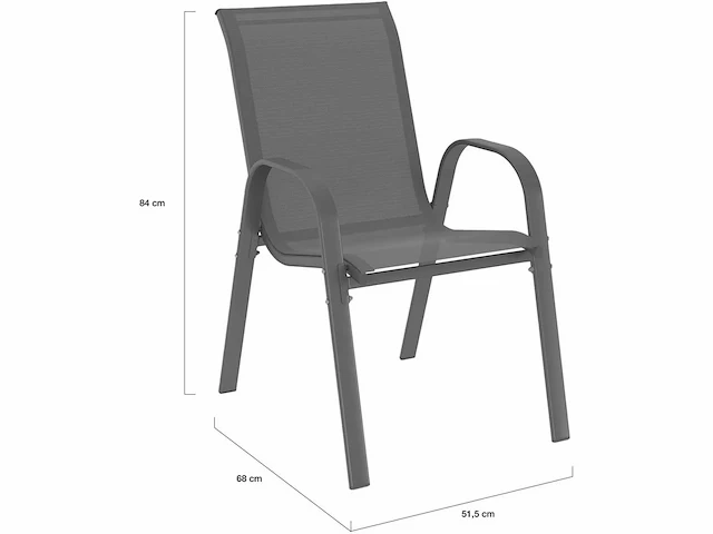 Stapelbare tuinstoel - antracietgrijs (x8) - afbeelding 3 van  5