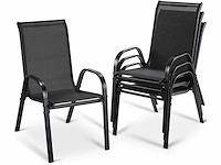 Stapelbare tuinstoel met hoge rugleuning - zwart (x6) - afbeelding 3 van  5