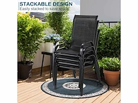 Stapelbare tuinstoel met hoge rugleuning - zwart (x6) - afbeelding 5 van  5