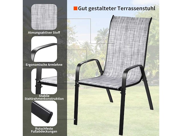 Stapelbare tuinstoelen (x6) - afbeelding 5 van  8