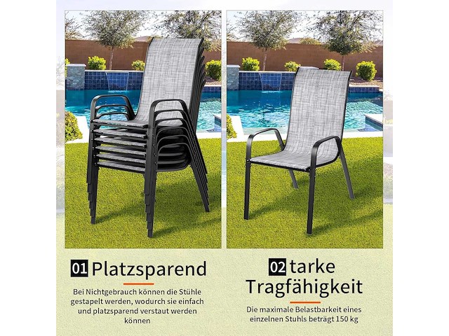 Stapelbare tuinstoelen (x6) - afbeelding 7 van  8