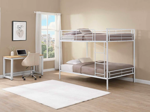 Stapelbed - 2 x 120 x 190 cm - wit - afbeelding 1 van  6