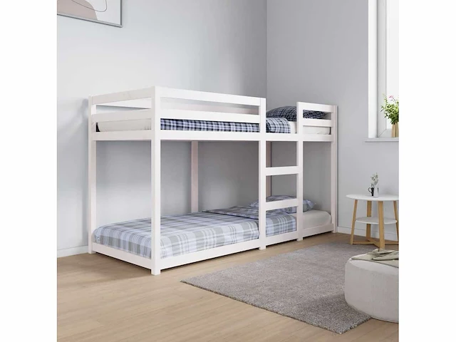 Stapelbed 75x190 cm - wit - massief grenen (x2) - afbeelding 2 van  9
