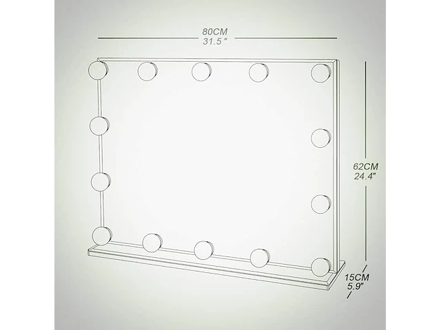 Star vision hollywood verlichte make-upspiegel - afbeelding 2 van  3