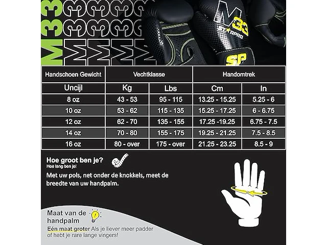 Starpro bokshandschoenen muay thai training - 8oz 10oz 12oz 14oz 16oz - afbeelding 4 van  4