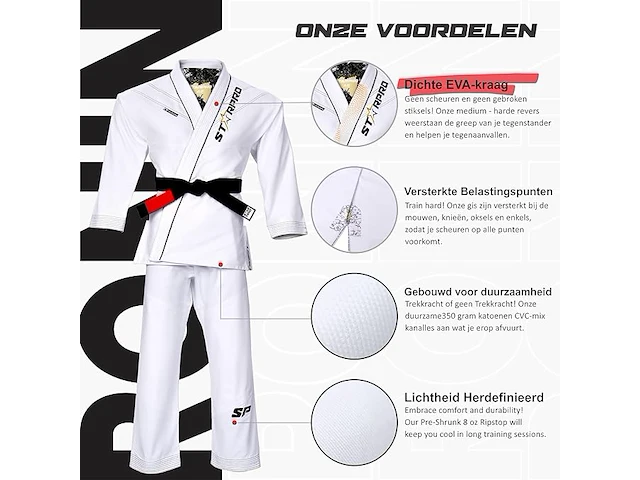 Starpro | ronin voorgekrompen premium jiu jitsu gi - afbeelding 4 van  4