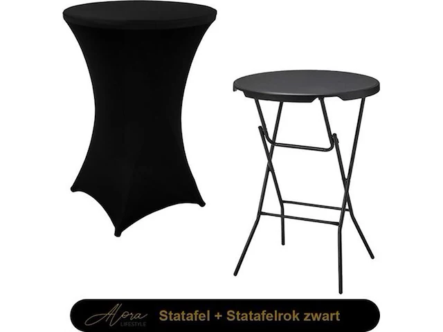 Statafel zwart + 1 x rok zwart - afbeelding 1 van  5