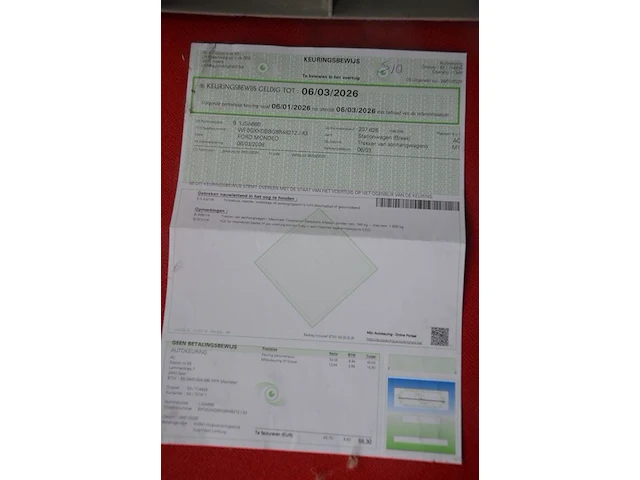 Stationwagen ford mondeo clippen, dienstwagen s10, type: ba7, variant: qyba1g, versie: 5cgbpw, ch.nr. wf0gxxgbbg8r48212 met boorddocumenten en sleutel - afbeelding 19 van  32